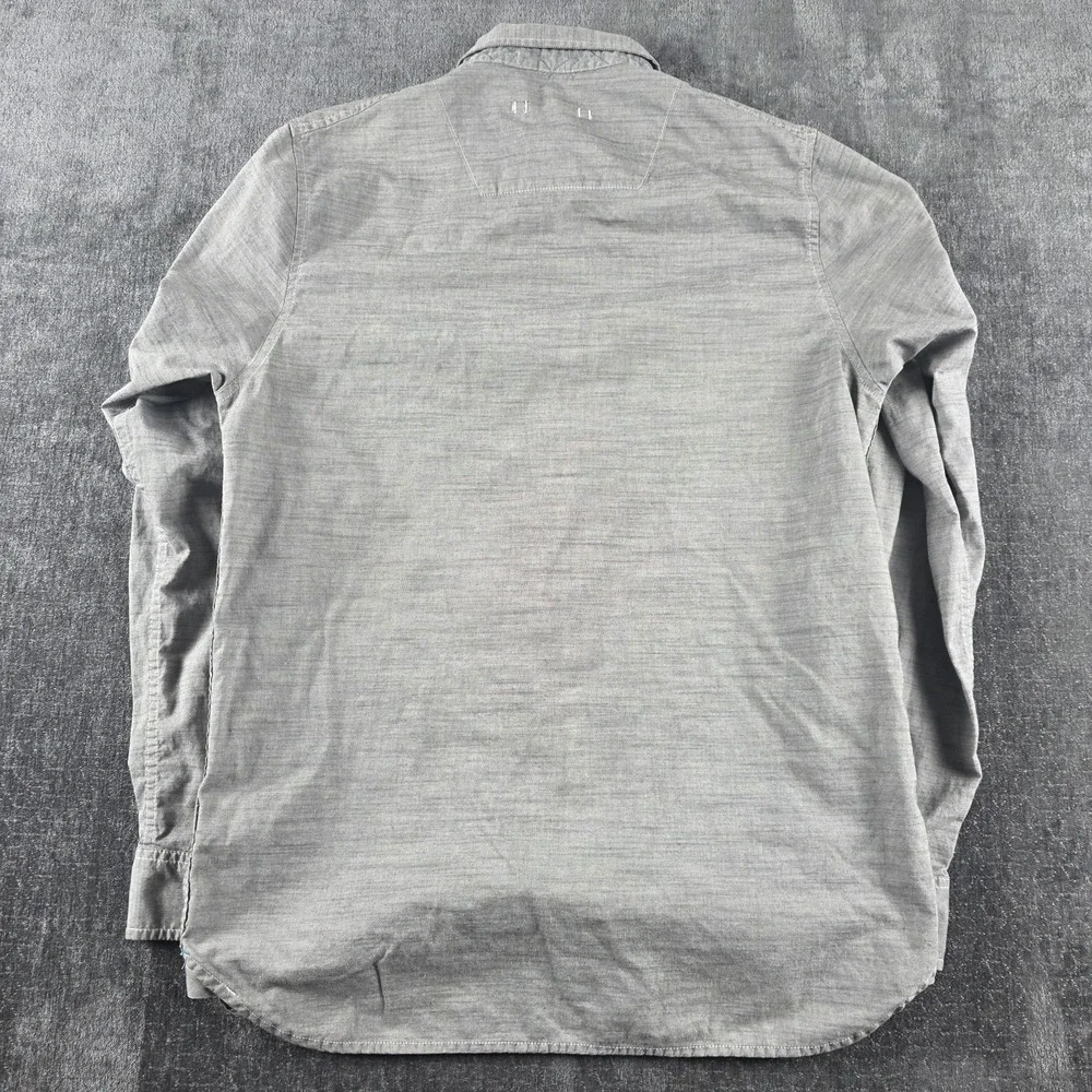 North Face Button Up Shirt Mens Medium Gray Long Sleeve Dual Pocket Casual M